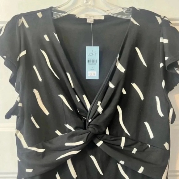 NWT Loft Short Sleeve Pattern Dress Petite Small - Picture 3 of 5